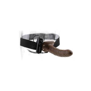 Hollow Vibrating Strap On 20cm Brown by Pipedream