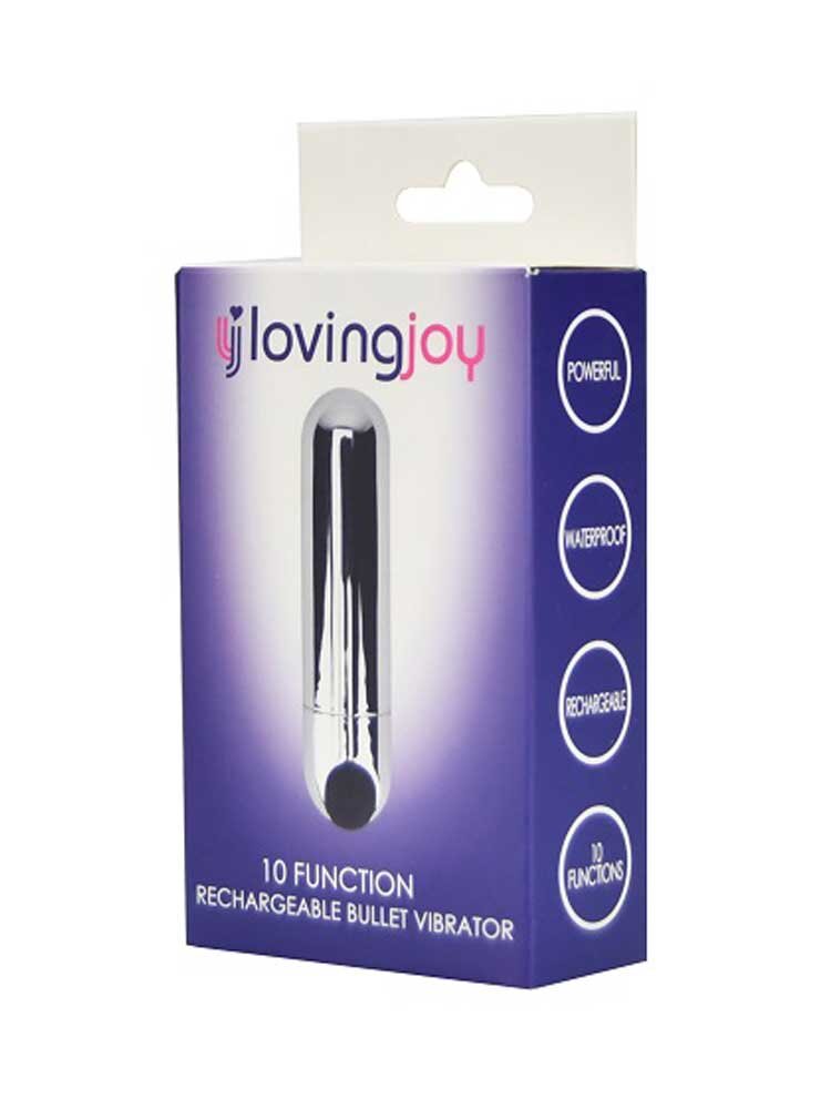 10 Function Rechargeable Bullet Vibrator Silver Loving Joy