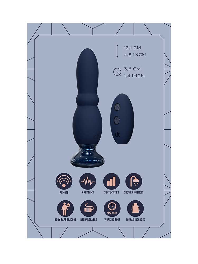 2.8.0cm Ø Glam Beaded Anal Vibe Blue 12.1cm Dream Toys