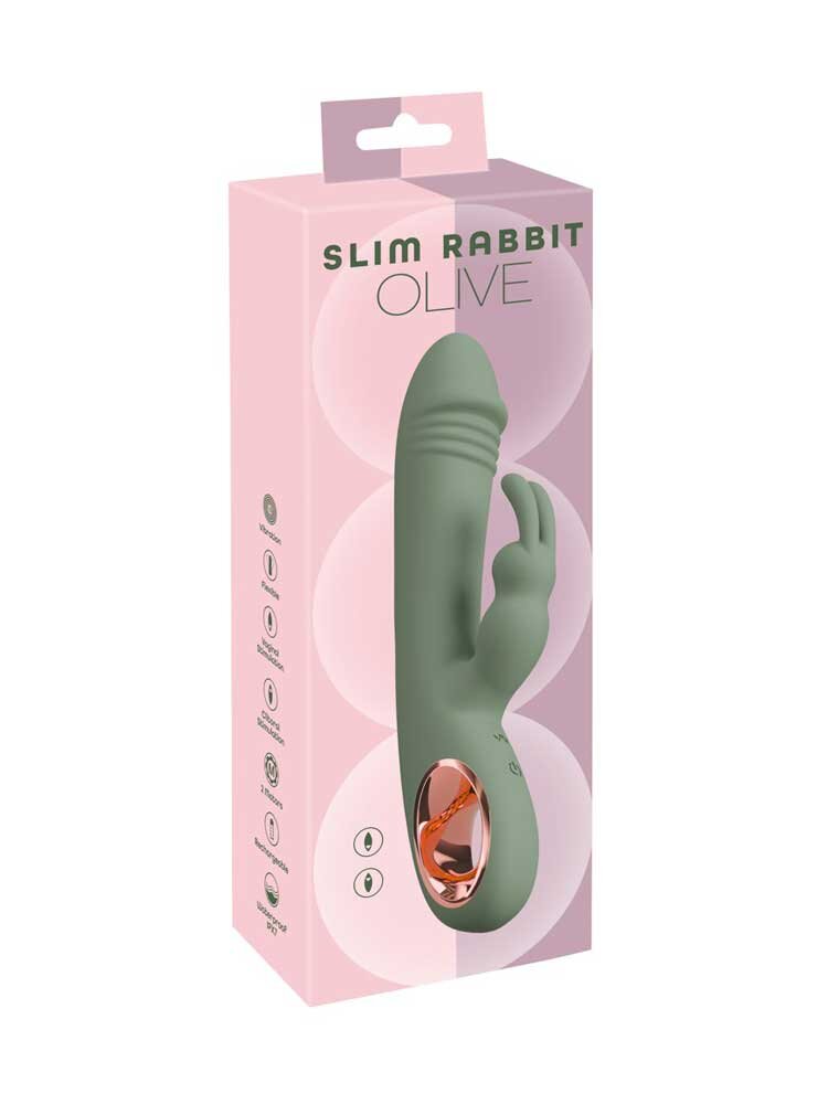 21.3cm Slim Rabbit Olive Rabbit Vibrator You2Toys