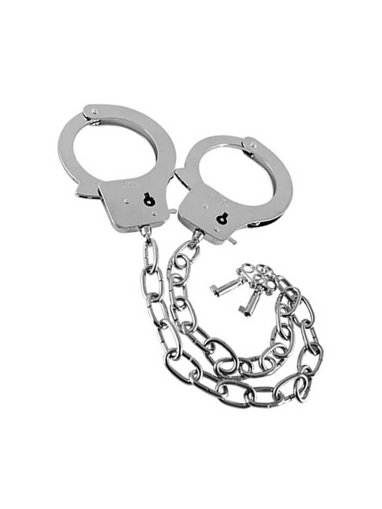 Metal Handcuffs Long Chain by Guilty Pleasure