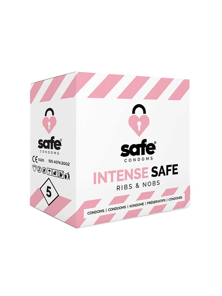 Intense Safe Ribs & Nobs 5 Pack Safe Condoms