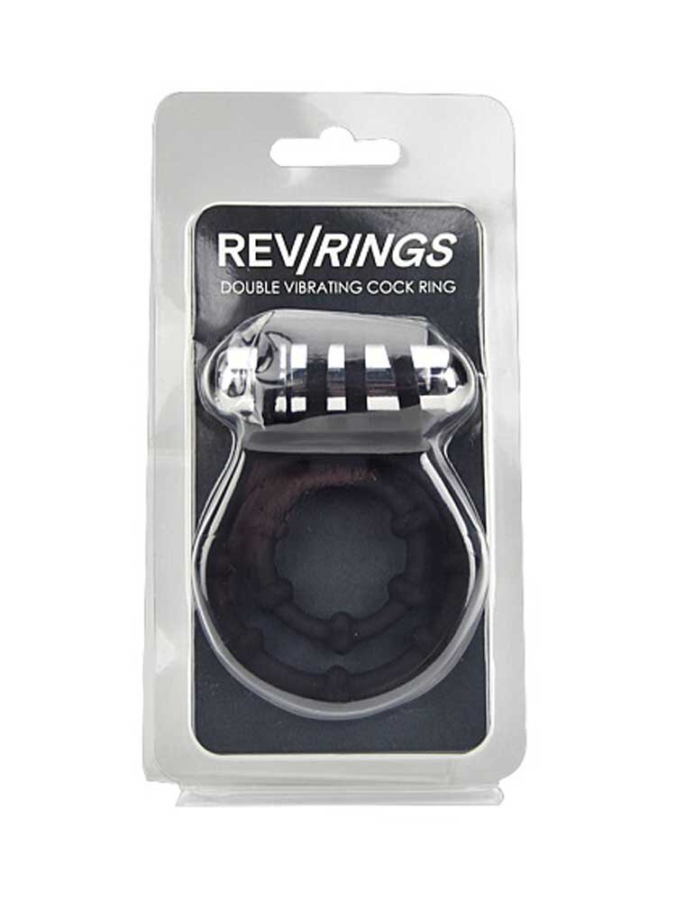 Rev-Rings Double Vibrating Cock Ring Black loving Joy
