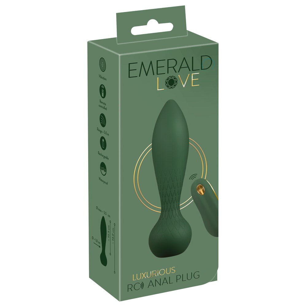 3.5cm Ø Luxurious RC Anal Plug Emerald Love 14cm Orion