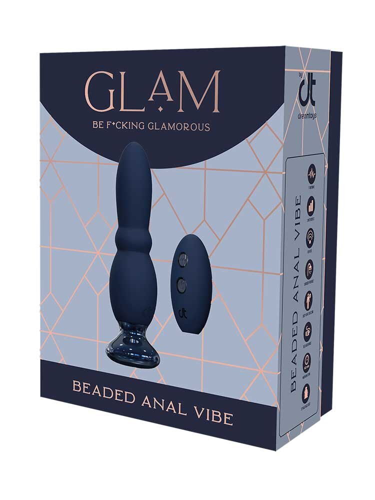 2.8.0cm Ø Glam Beaded Anal Vibe Blue 12.1cm Dream Toys