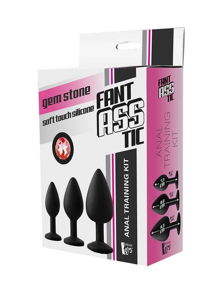 FantASStic Silicone Anal Trainning Kit Black/Red Dream Toys