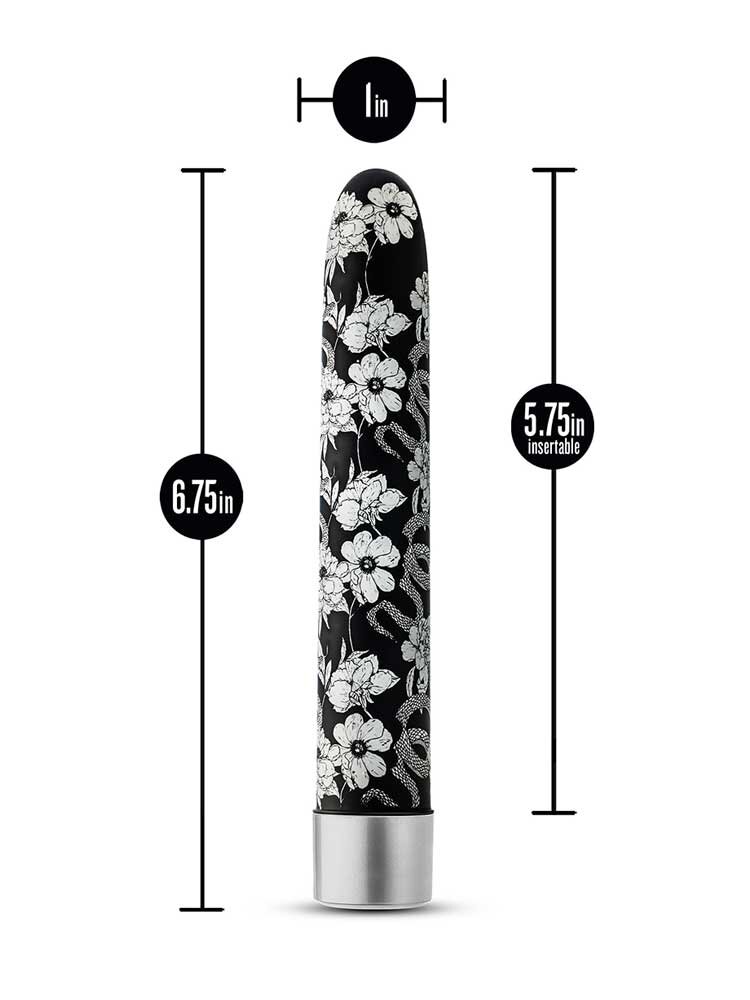 17.8cm Eden Flower Classic Rechargable Vibe Black Blush Novelties