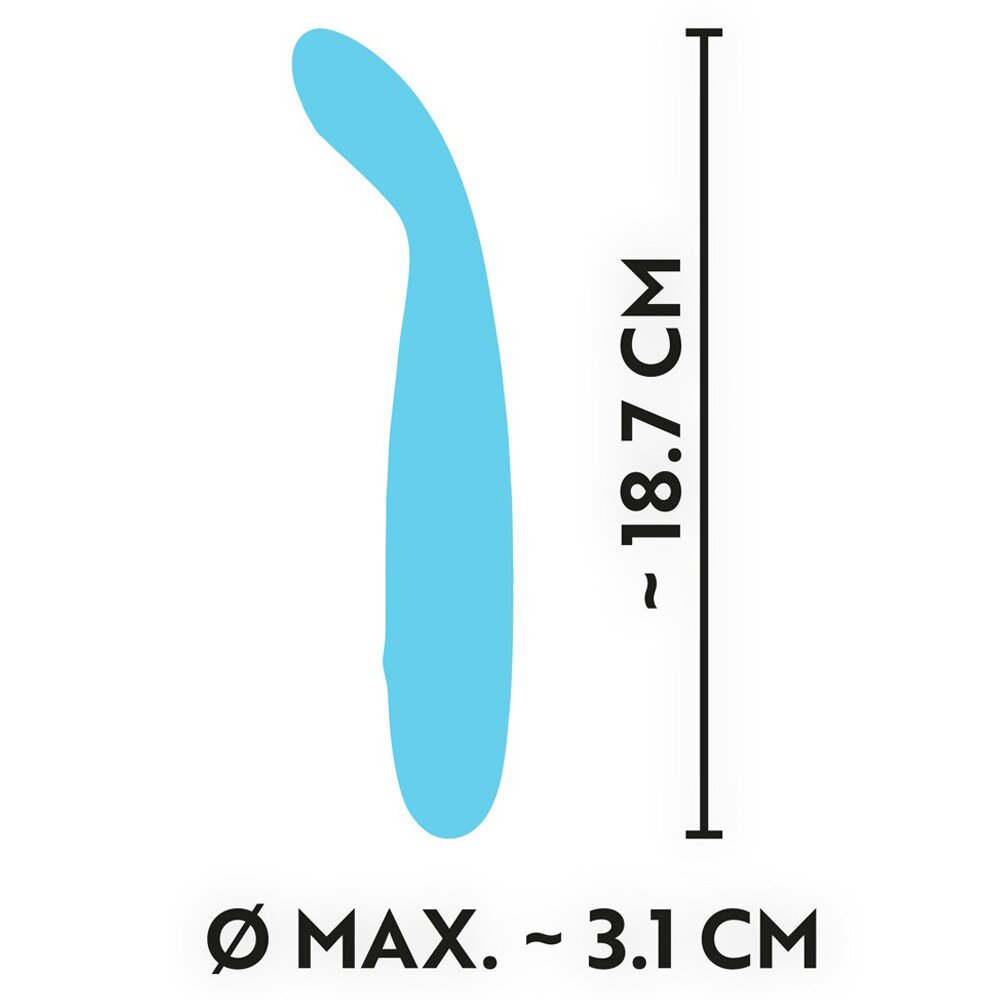 18.5cm Silk Touch Silicone Curved G-Spot Vibrator Cuties Orion
