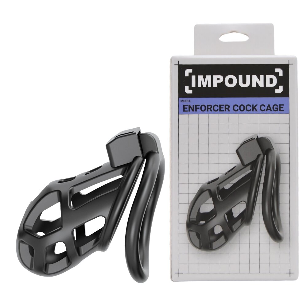 Enforcer Cock Cage Black Impound Loving Joy