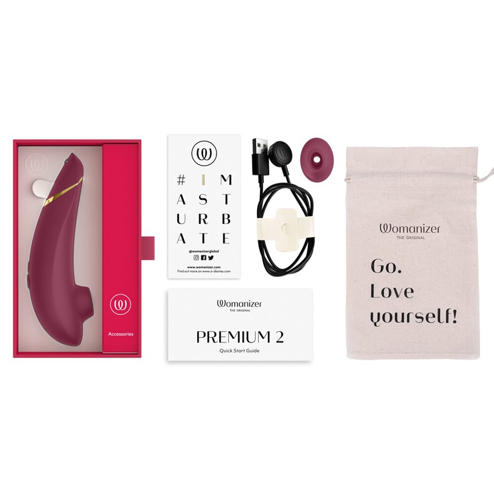 15.5cm Premium 2 Clitoral Stimulator Bordeax by The Original Womanizer