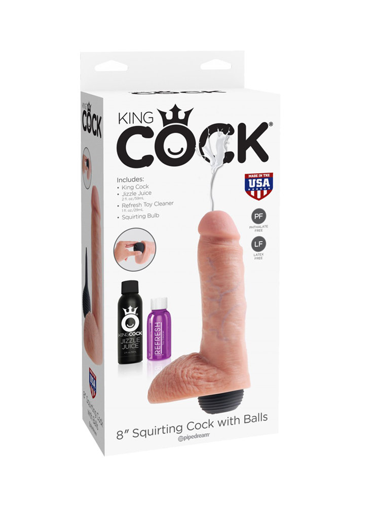 King Cock 20cm Squirting Cock with Balls by Pipedream