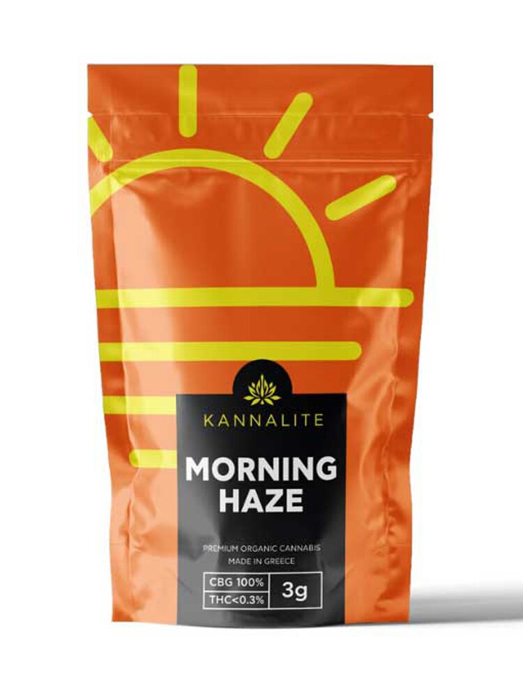 Morning Haze (CBG 7%-CBD 0,6%-CBC 0,22%-CBT 0,115%-THC<0,05%) Ελληνικοί Βιολογικοί Ανθοί 3gr Kannabio
