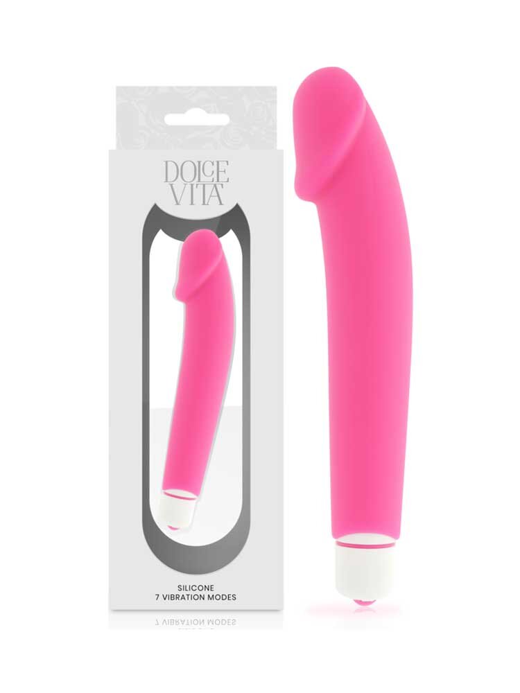 16.0cm Realistic Dolce Vita Vibrator 7 Speeds Pink DreamLove