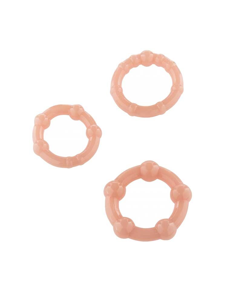 Stay Hard Cock Rings Flesh (3 set) by Seven Creations