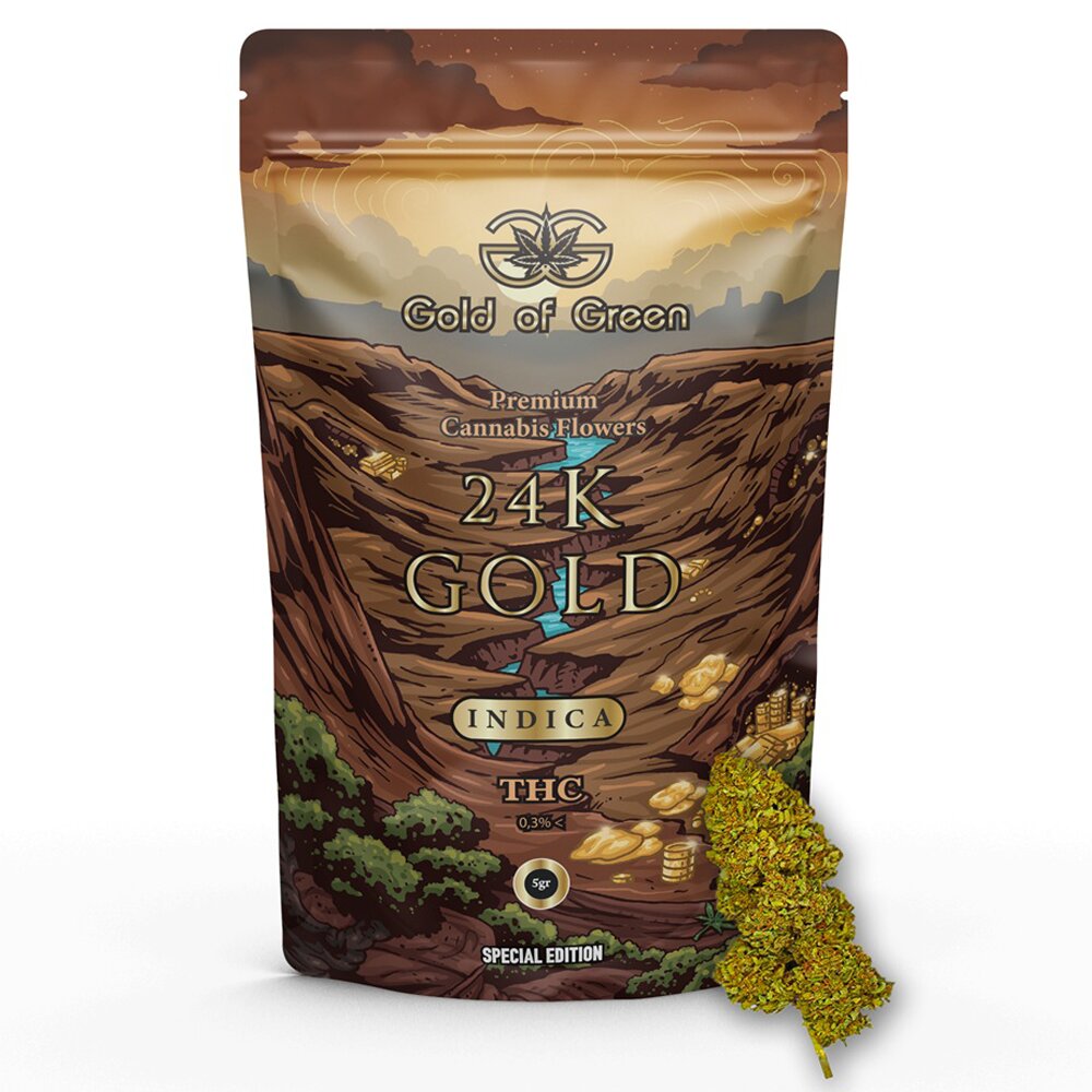 24k Gold - 5gr Indica (CBD < 33%, THC < 0,3%) Gold of Green