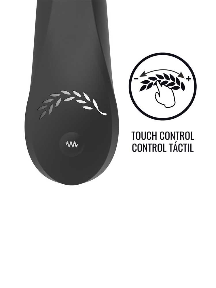 20.4cm Kaultz Touch Control Rabbit Vibrator Black & Silver DreamLove