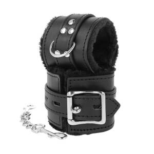 Darkness Black Handcuffs with Fur DreamLove