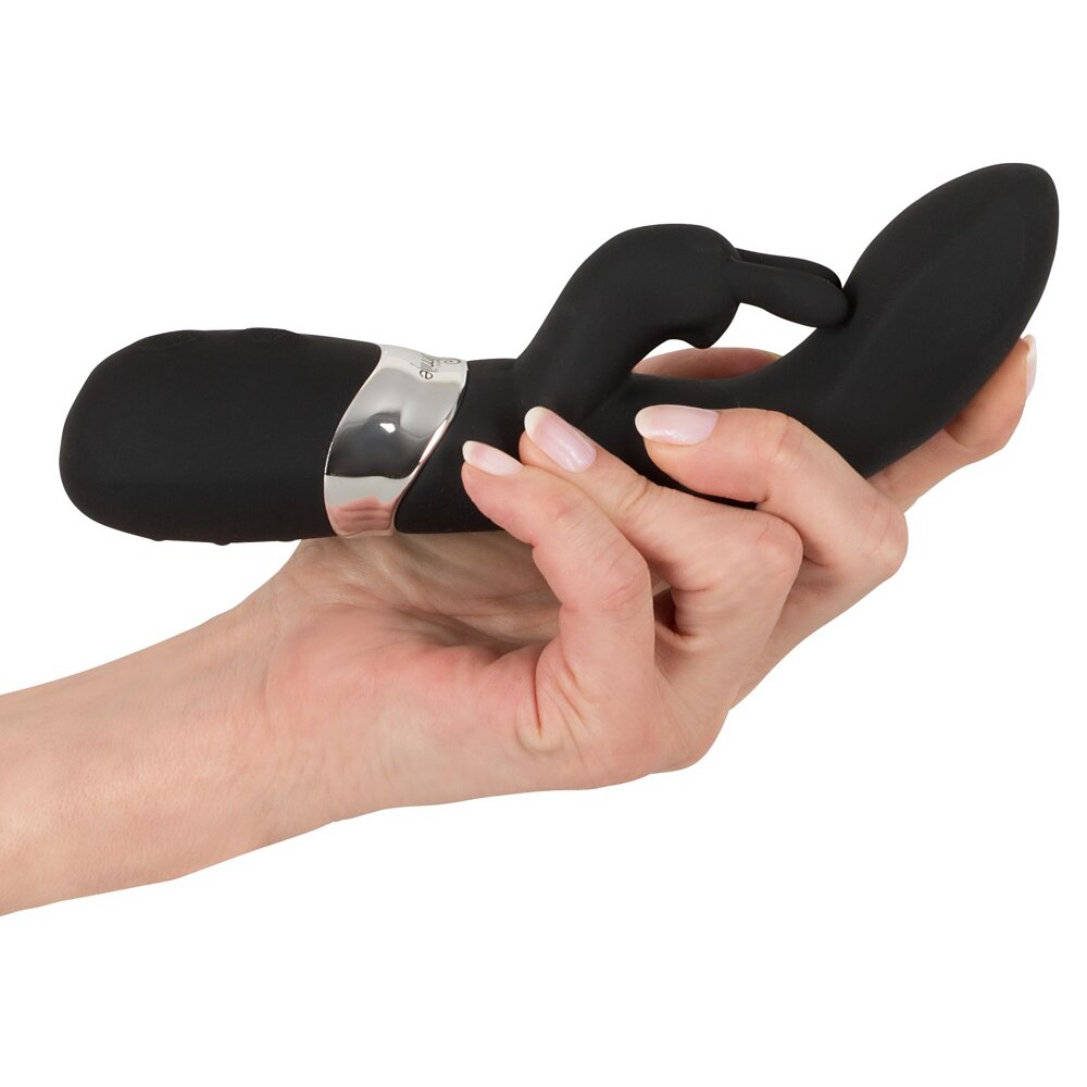 21.0cm Classic 2 Motor Rabbit Vibrator Black Sweet Smile Orion