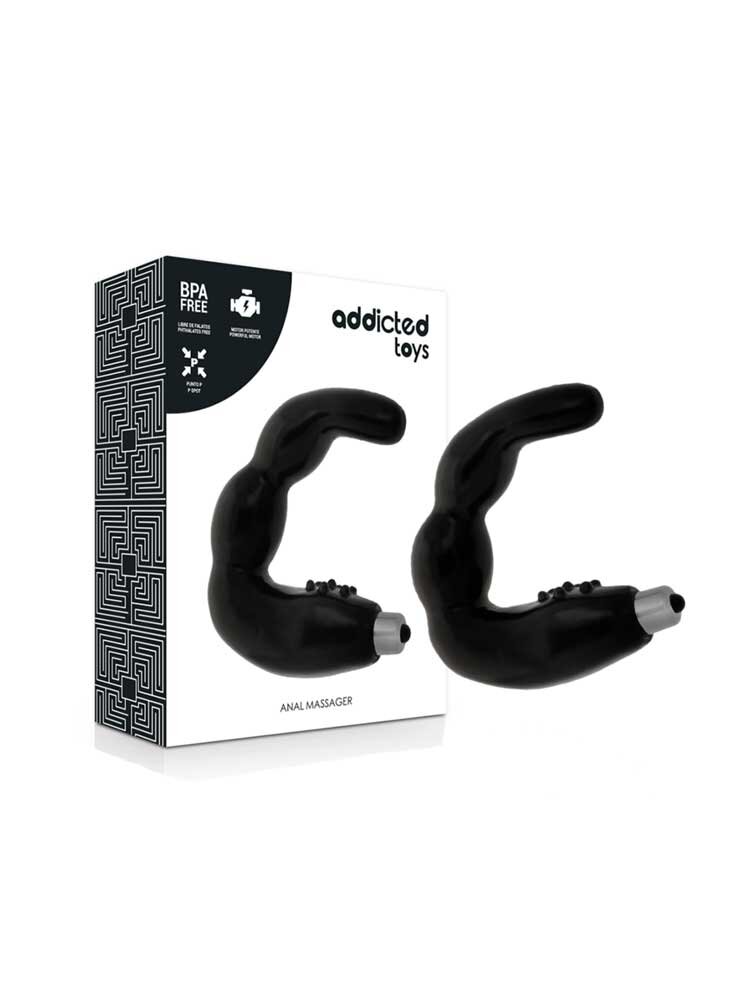 Ribbed Prostate Anal Masager Vibrator Black by Addicted Toys