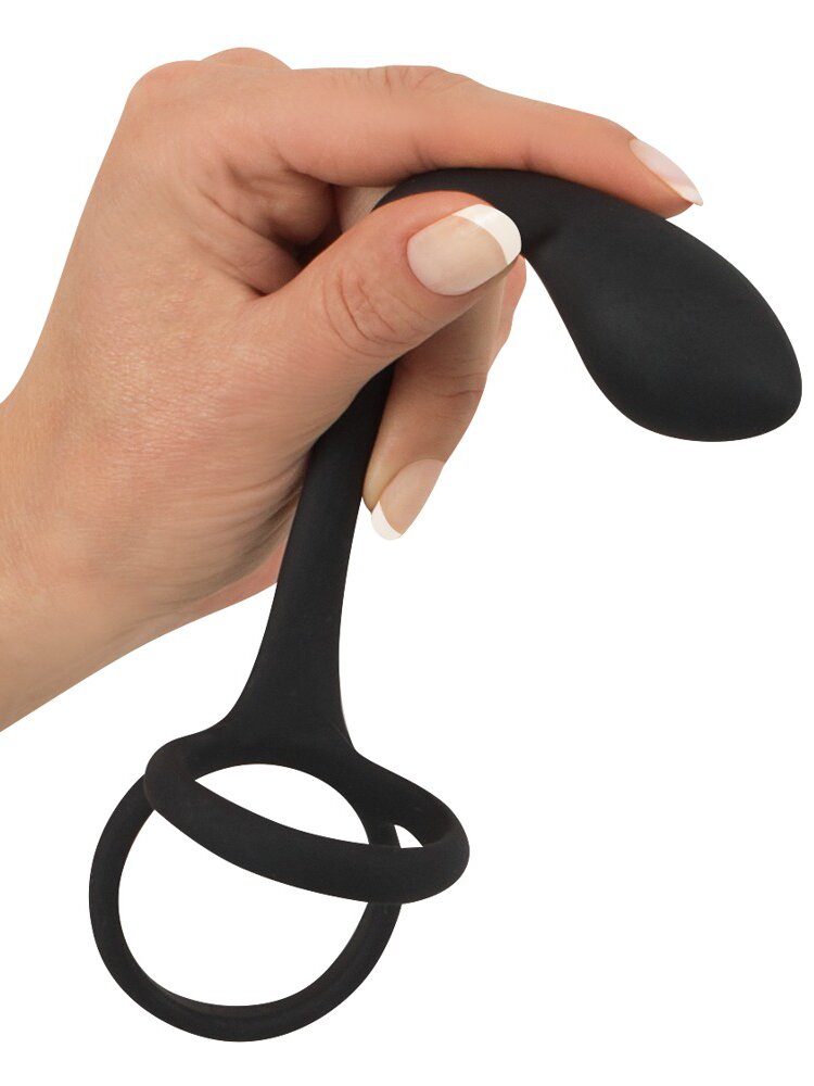 Cock & Ball Ring with Silicone Butt Plug Orion