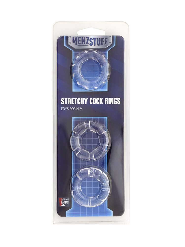 Stretchy Cock Rings Clear Menzstuff by Dream Toys