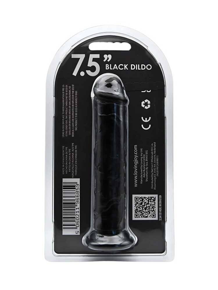 19.0cm Dildo Suction Cup Black Loving Joy