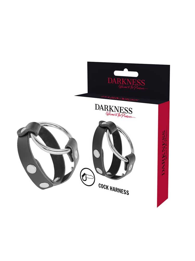 Darkness BDSM Cock & Testicle Ring Black DreamLove