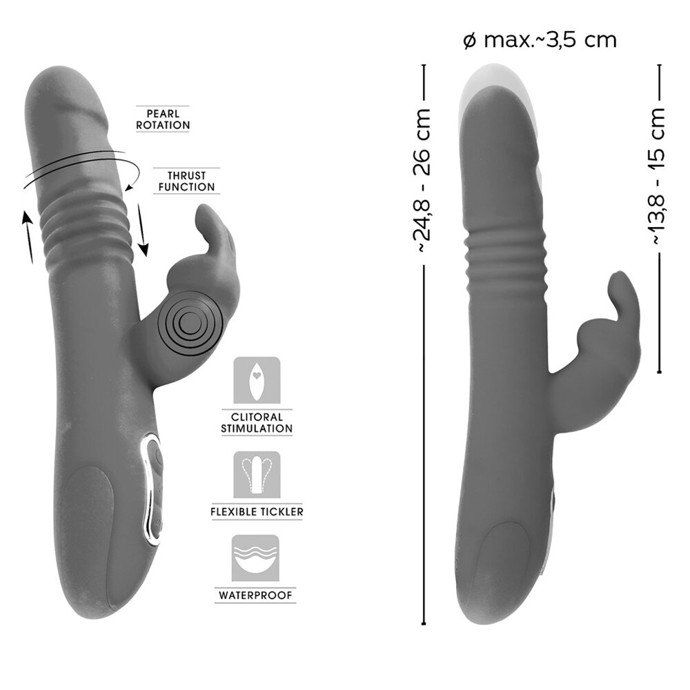 24.7cm Thrusting Pearl Rabbit Vibrator Sweet Smile Orion