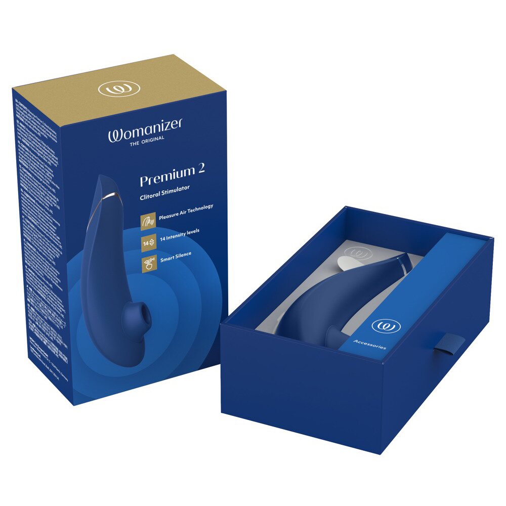 15.5cm Premium 2 Clitoral Stimulator Blue by The Original Womanizer