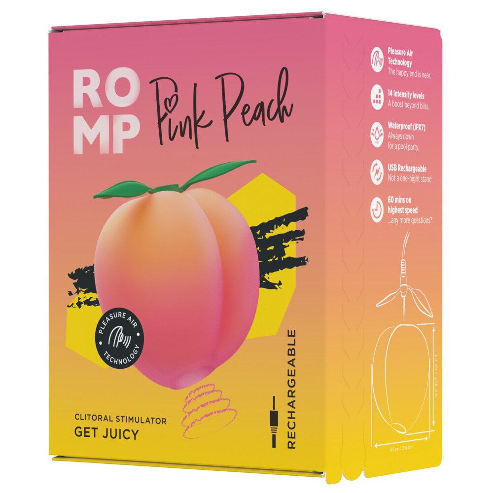 6.3cm Pink Peach Clitoral Stimulator 'Get Juicy' by Romp