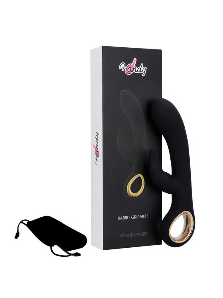 19.0cm Handy Rabbit Grip Hot Black Toyz4Lovers