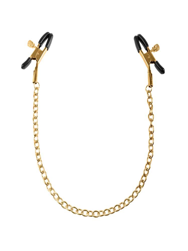 Gold Chain Nipple Clamps 37cm by Pipedream