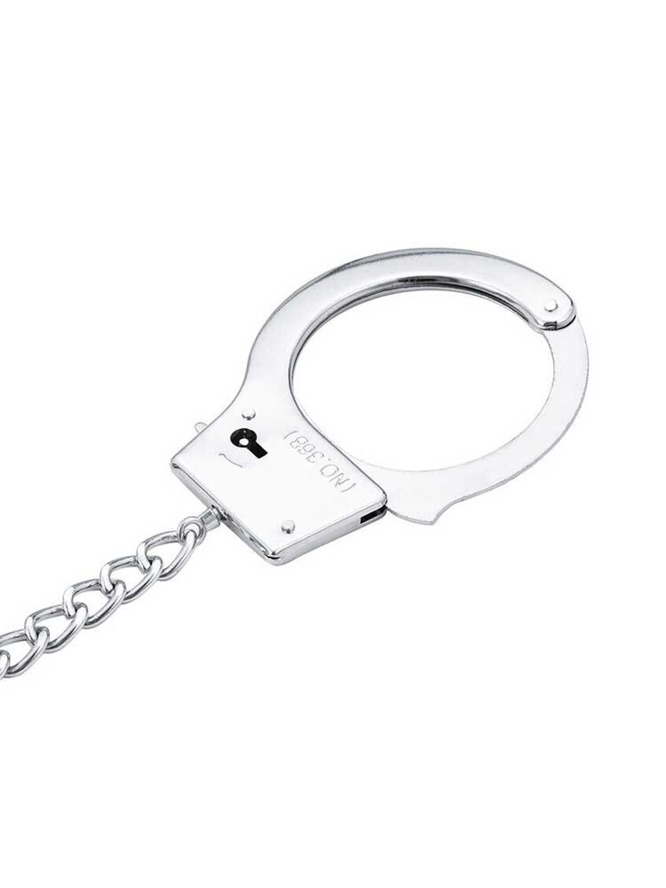 OhMama! Silver Handcuffs with 2.7cm Ø Butt Plug 7.0cm DreamLove