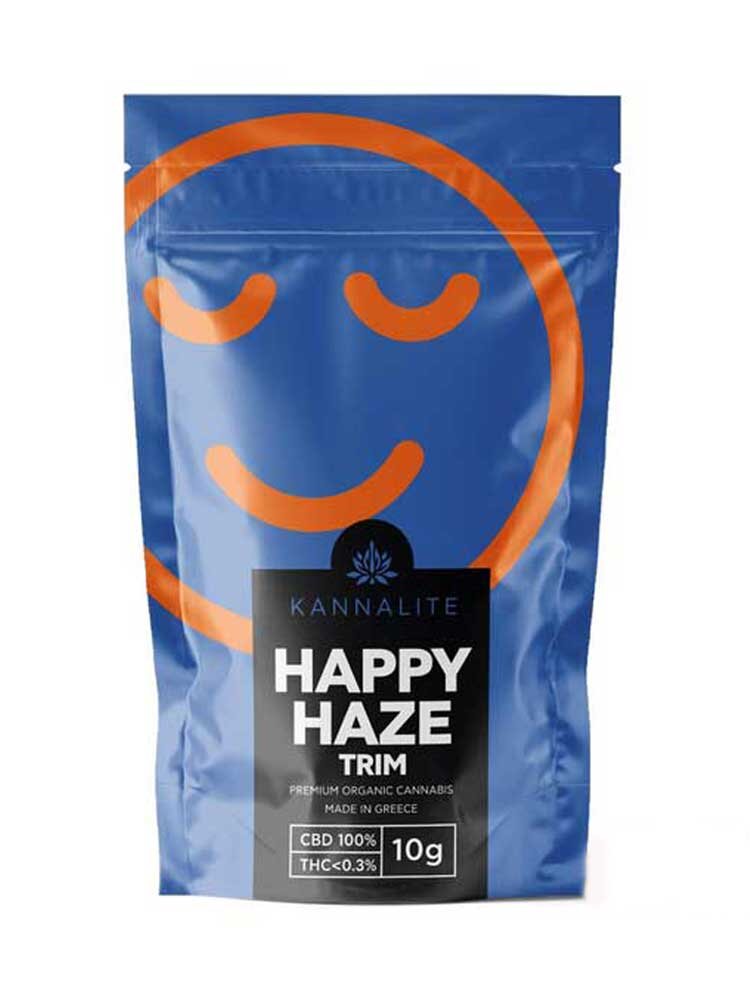 Happy Haze Trim Ελληνικοί Βιολογικοί Ανθοί CBD 9% τριμμένοι 10gr Kannabio