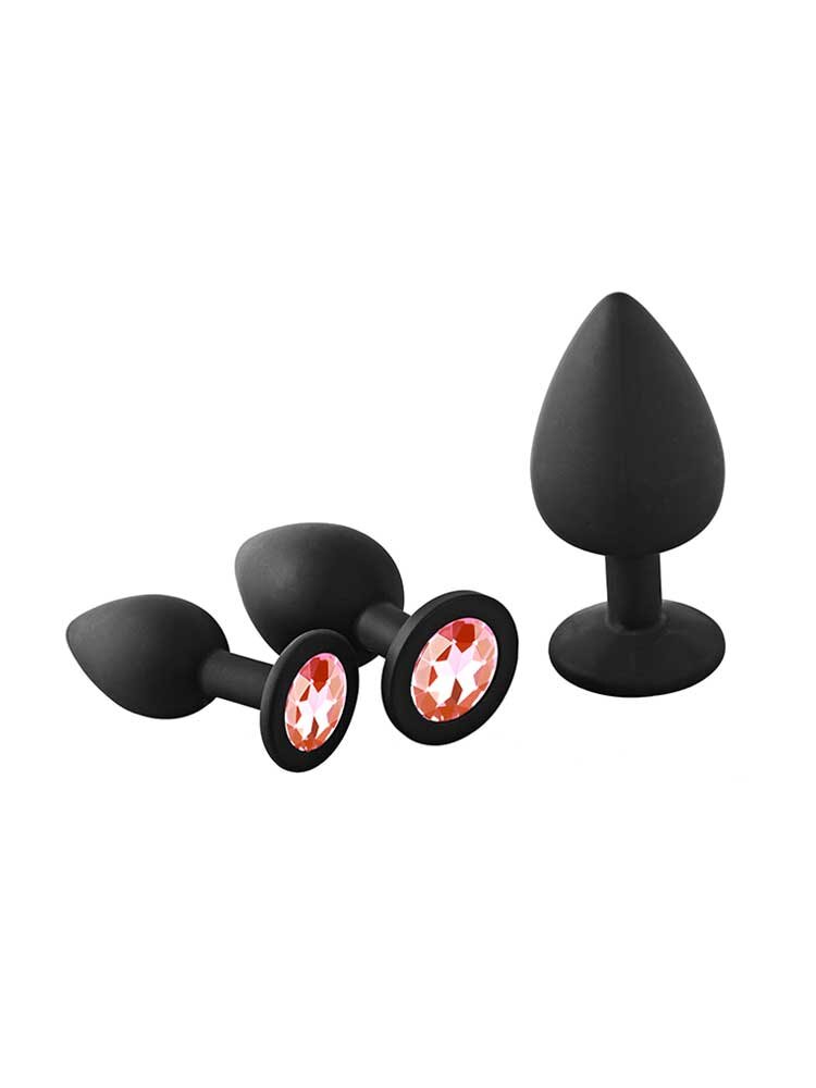 FantASStic Silicone Anal Trainning Kit Black/Red Dream Toys