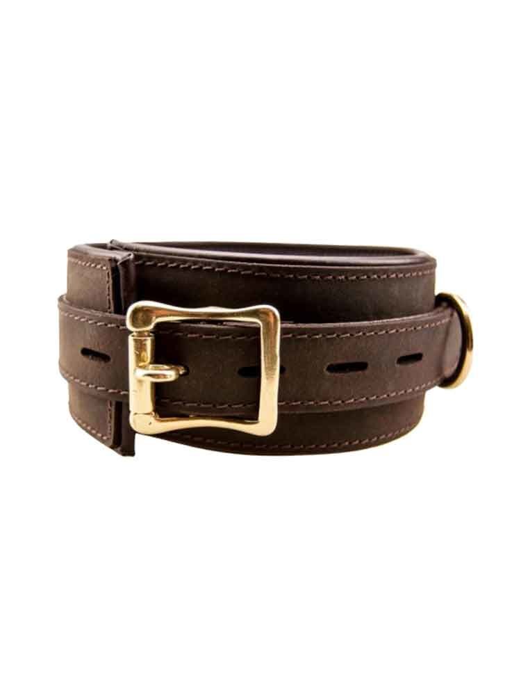 Nubuck Leather Collar with Leash Brown by Loving Joy