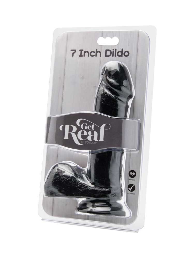 Get Real 18cm Dildo with balls Black by ToyJoy