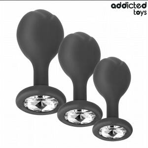 4.3cm Ø Anal Set with 3 Butt Plugs & Clear Gemstone Addicted Toys DreamLove