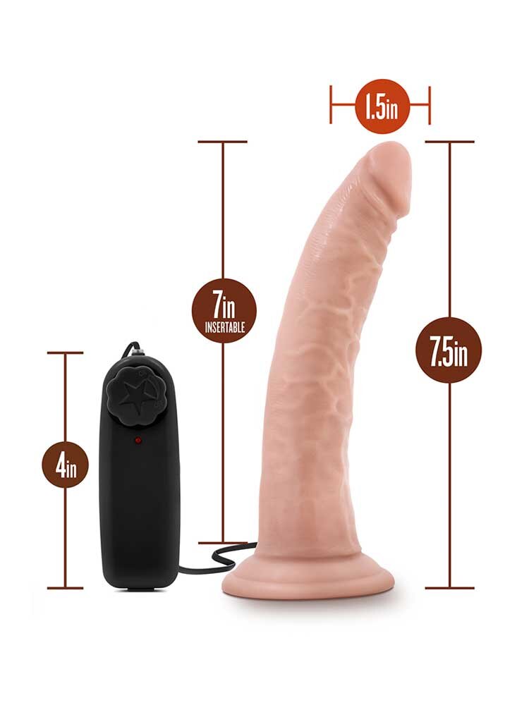 19.0cm Dr Dave Realistic Vibrator Vanilla Dr Skin Blush Novelties