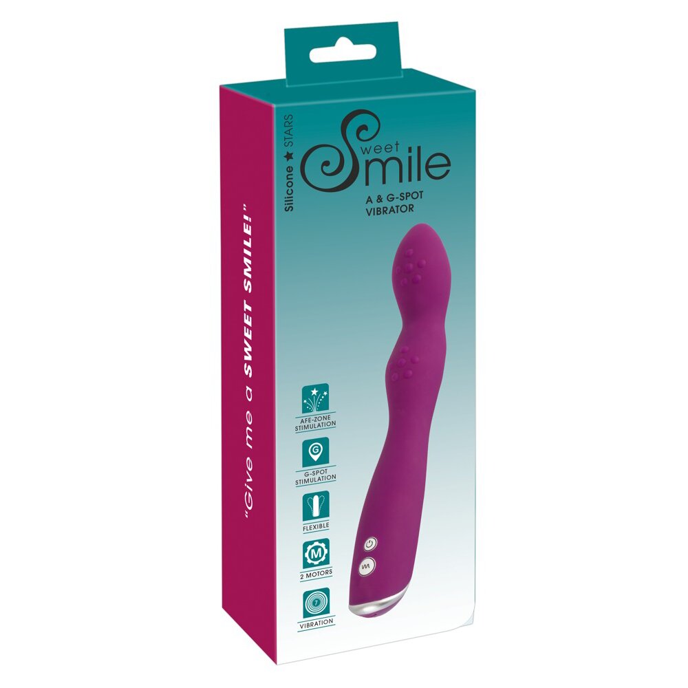 23.5cm A & G-Spot Silicone Vibrator Sweet Smile Orion