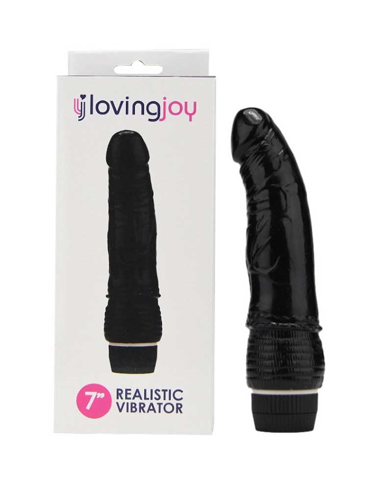 17.0cm Realistic Vibrator Black Loving Joy