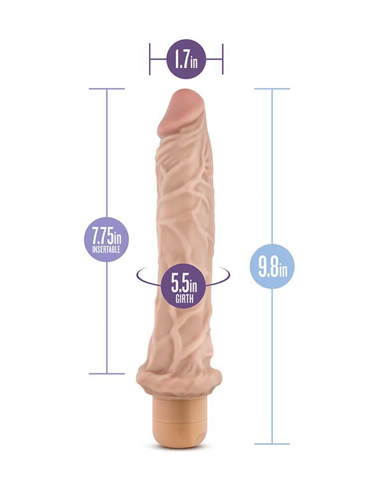 24.7cm Dr Skin Realistic Vibrator Vanilla Blush Novelties