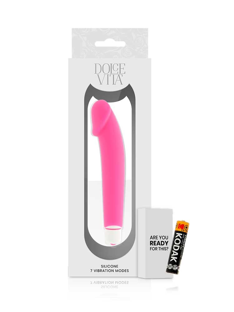 16.0cm Realistic Dolce Vita Vibrator 7 Speeds Pink DreamLove