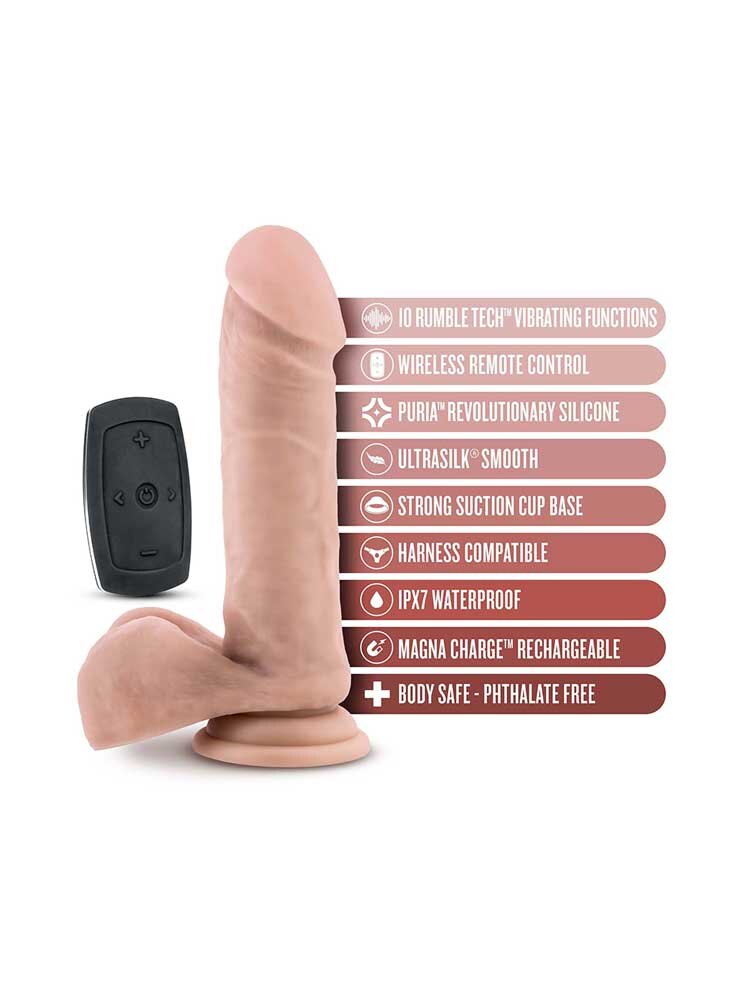 19.0cm Dr Beckham Rechargeable Remote Control Thumping Vibrator Skin by Blush Novelties