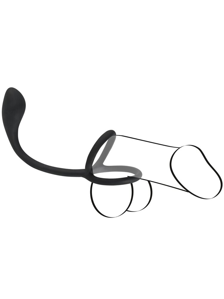 Cock & Ball Ring with Silicone Butt Plug Orion