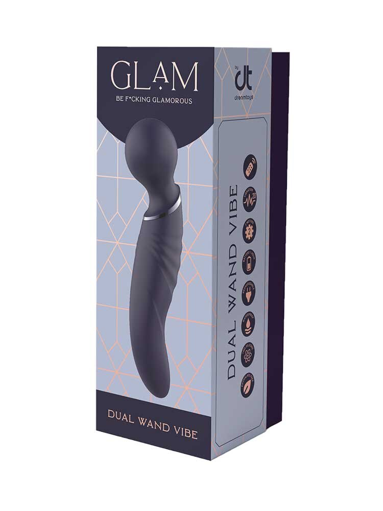 Glam Dual Wand Vibrator Black Dream Toys