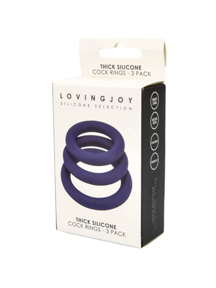 Thick Silicone Cock Rings 3 Pack by Loving Joy