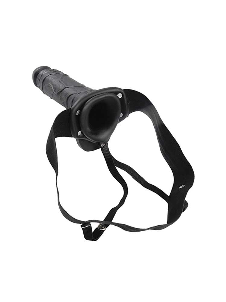 Hollow Strap On Real Rapture Black 20.50cm with Balls by Toyz4Lovers