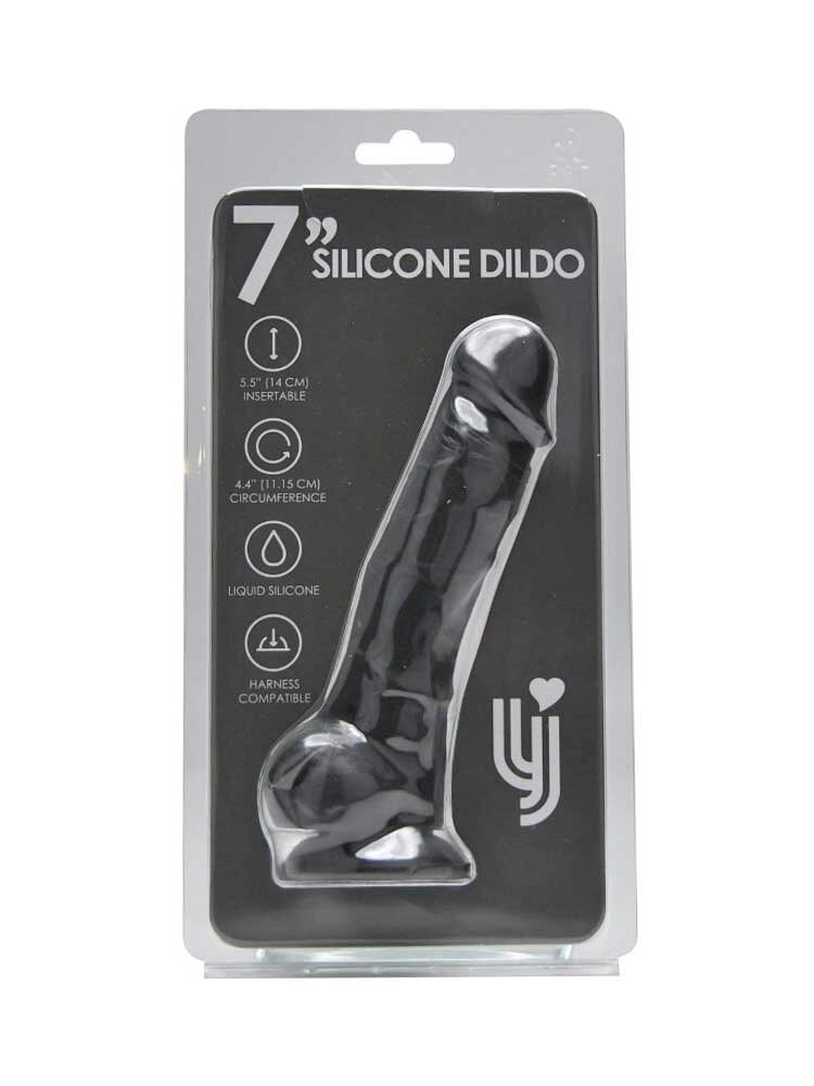 17.0cm Liquid Silicone Realistic Dildo Black Loving Joy
