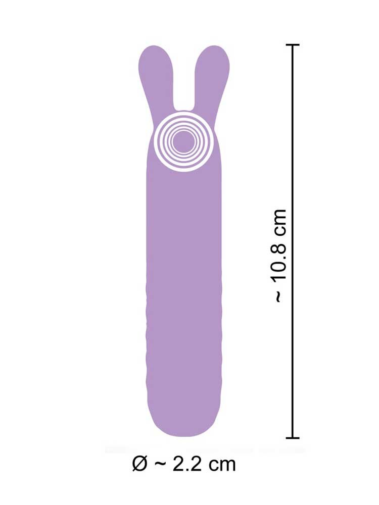 10.8cm Cuties Silky Touch Mini Rabbit Ears Vibrator Purple You2Toys